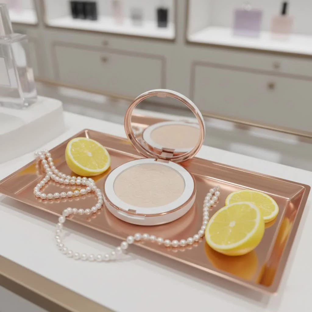 Too Faced face powder products displayed on a vanity